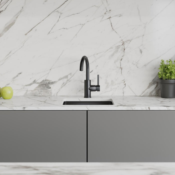 Elkay LKAV3021BK 1 Hole Bar Faucet with Lever Handle in Black Stainless