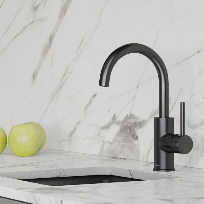 Elkay LKAV3021BK 1 Hole Bar Faucet with Lever Handle in Black Stainless