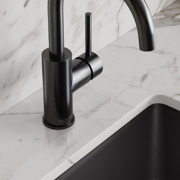 Elkay LKAV3021BK 1 Hole Bar Faucet with Lever Handle in Black Stainless