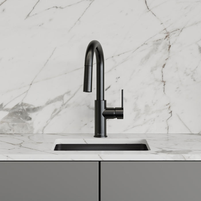 Elkay LKAV3032BK Hole Bar Faucet with Pull-down Spray in Black Stainless