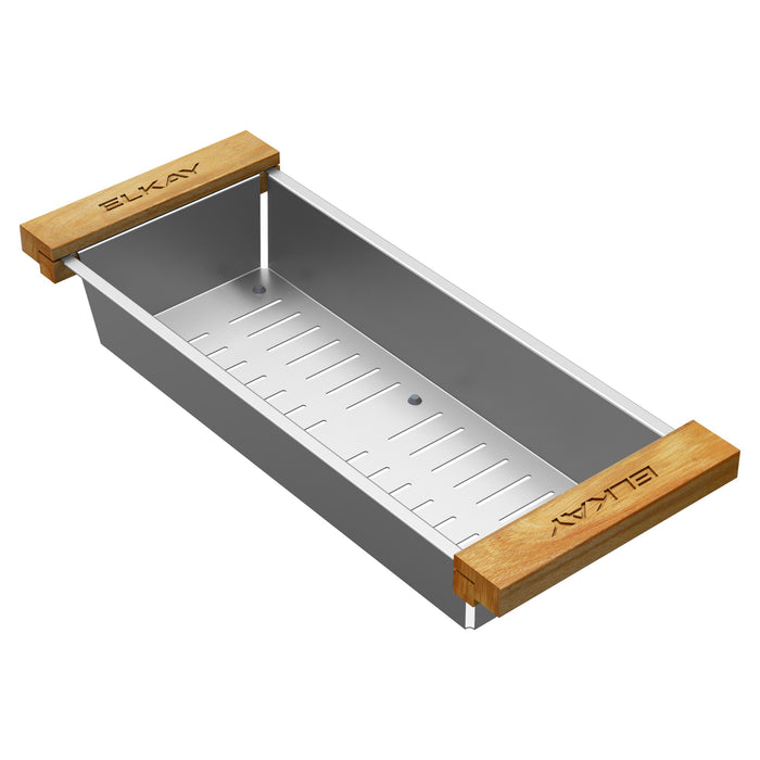 Elkay LKC0717SS SS16.9 x Colander with Wood Handles
