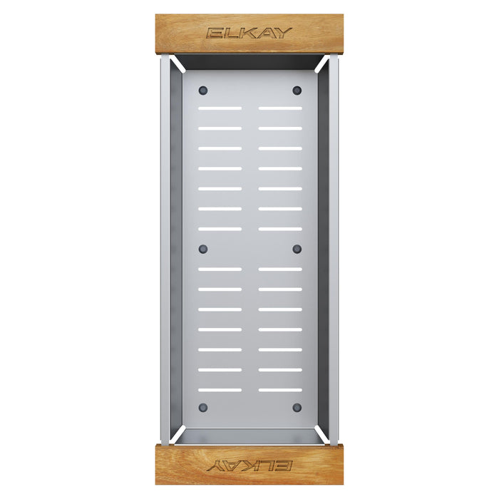 Elkay LKC0717SS SS16.9 x 16-43/50" x 6-3/4" x 3-1/10" Colander with Wood Handles in Polished Satin