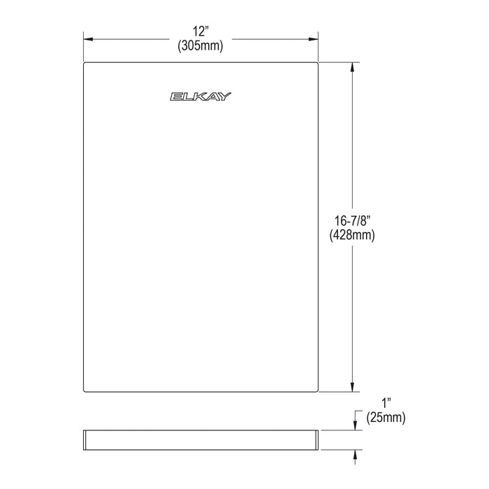 Elkay LKCB1217AC Hardwood 12" x 16-17/20" x 1" Cutting Board in Acacia Hardwood