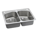 Elkay LKHSR33229PD1 Stainless Steel 1-Hole Double-Bowl Dual-Mount Kitchen Sink