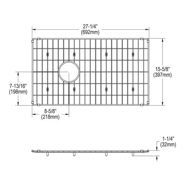 Elkay LKOBG2715SS 27-1/4Óx15Óx1-3/8" Bottom Grid in Stainless Steel