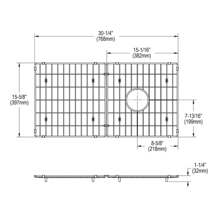 Elkay LKOBG3015SS 30-1/4Óx15Óx1-3/8" Bottom Grid in Stainless Steel