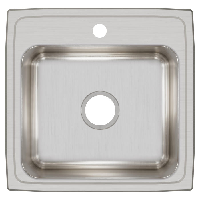 Elkay LRQ19191 19-1/2" x 19" Stainless Steel 1-Hole Single-Bowl Drop-In Sink in Lustrous Satin