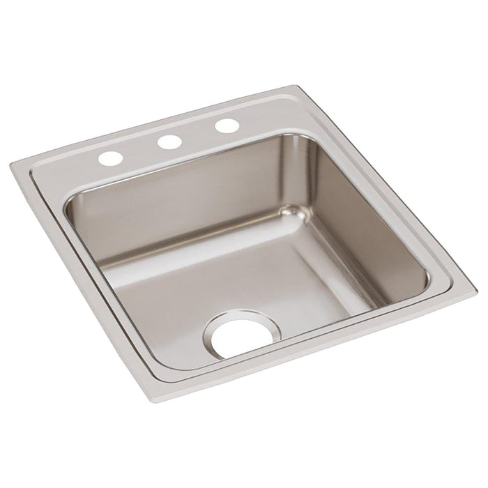 Elkay LRAD2022451 19-1/2" x 22" Stainless Steel 1-Hole Single-Bowl Drop-In Kitchen Sink in Lustrous Satin