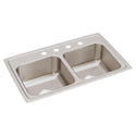 Elkay LR29184 Stainless Steel 4-Hole Double-Bowl Drop-In Kitchen Sink