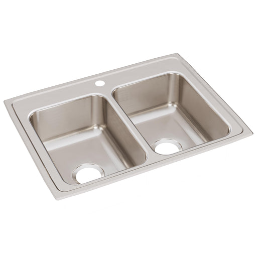 Elkay LR29221 Stainless Steel 1-Hole Double-Bowl Drop-In Kitchen Sink