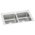 Elkay LR33211 Stainless Steel 1-Hole Double-Bowl Drop-In Kitchen Sink