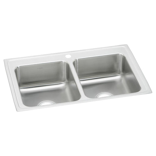 Elkay LR33211 Stainless Steel 1-Hole Double-Bowl Drop-In Kitchen Sink