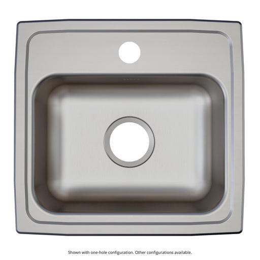 Elkay LRAD1716652 17" x 16" Stainless Steel 2-Hole Single-Bowl Drop-In Kitchen Sink in Lustrous Satin