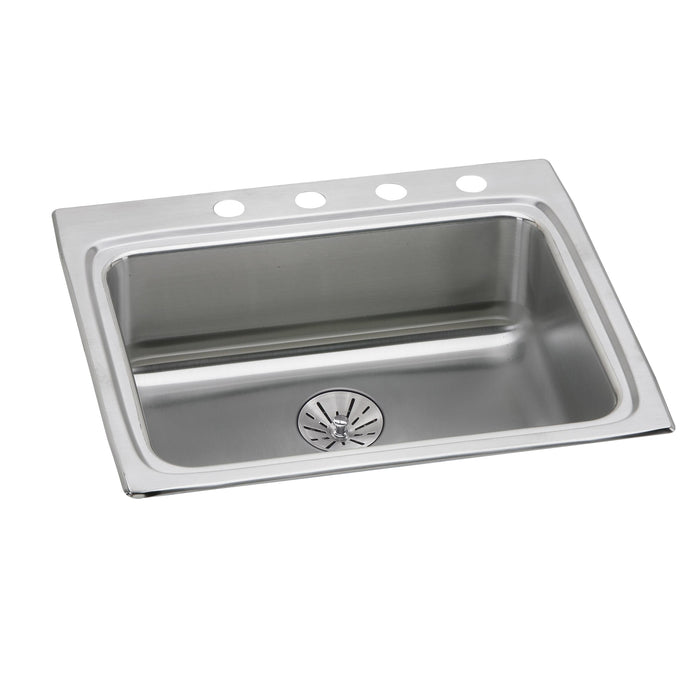 Elkay LRAD252265PD4 Stainless Steel 4-Hole Single-Bowl Drop-In Kitchen Sink