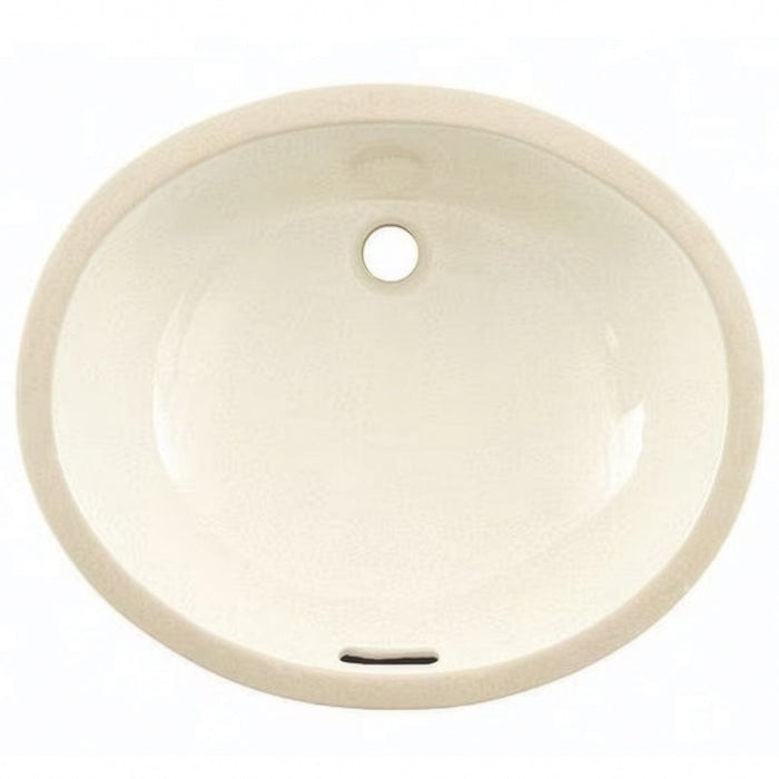 Undercounter lavatory in Sedona Beige designed for installation beneath the countertop for a clean, streamlined look.