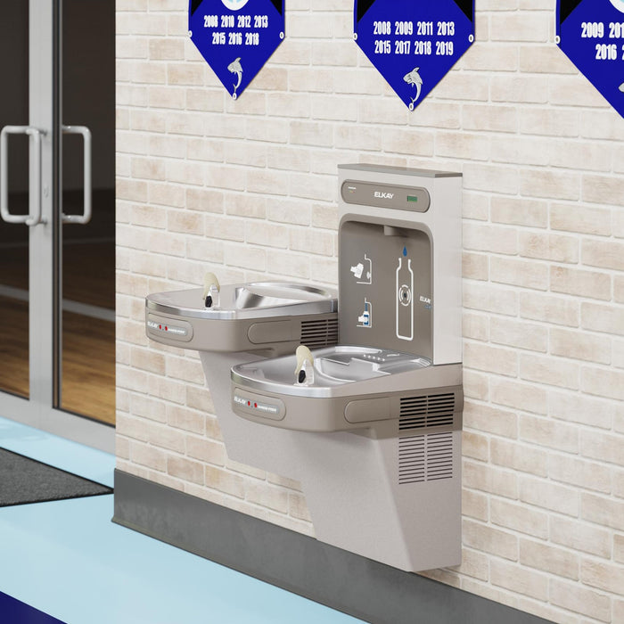 Elkay LZOOTL8WSLK Bottle Filling Station with Water Cooler in Light Gray Granite
