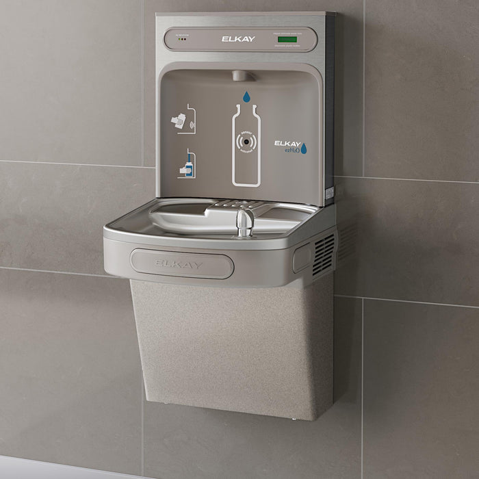 Elkay LZSDWSVRLK Bottle Filling Station with Water Cooler in Light Gray Granite
