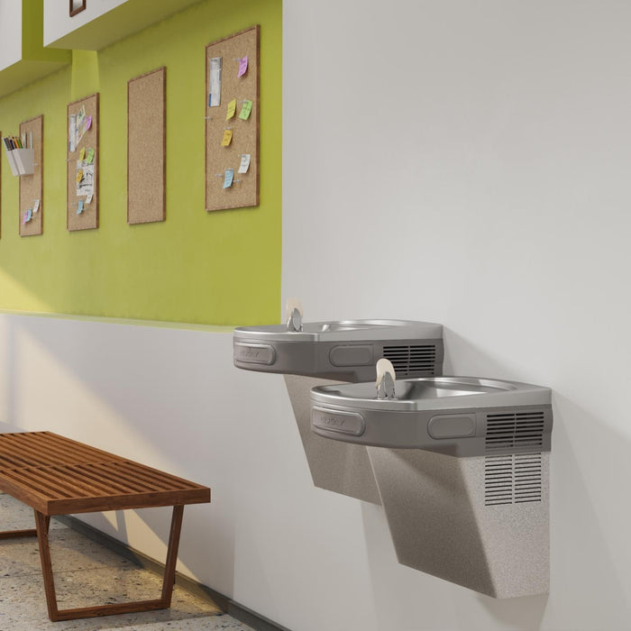 Elkay LZSTL8LC Wall Mount Bi-Level ADA Filtered Water Cooler, 8 GPH, Gray Granite