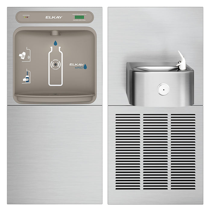 Elkay LZWS-SS8K Bottle Filling Station with Drinking Fountain in Stainless Steel