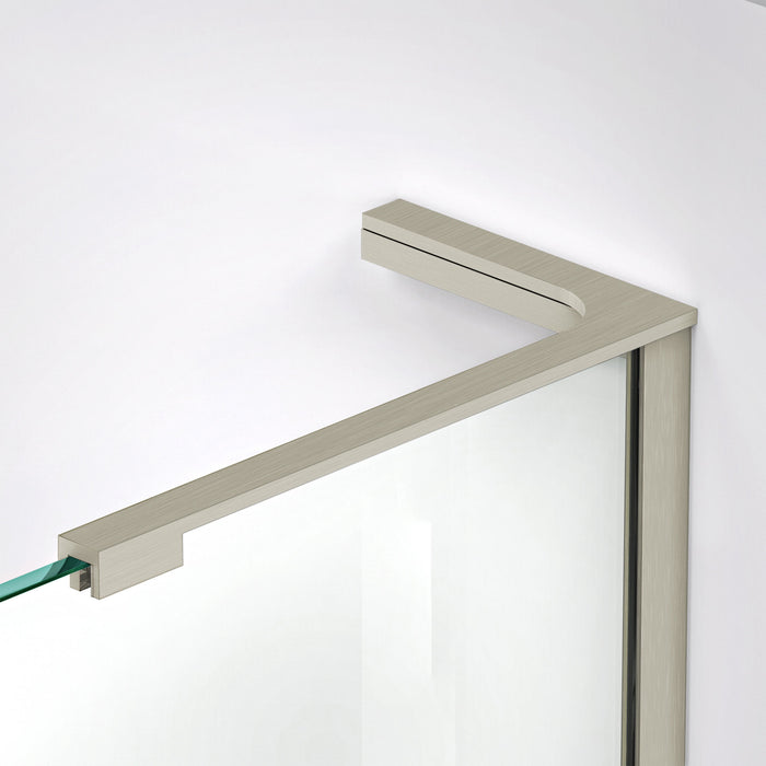 DreamLine D33072R-04 Unidoor-X 54"W x 72"H Frameless Hinged Shower Door in Brushed Nickel