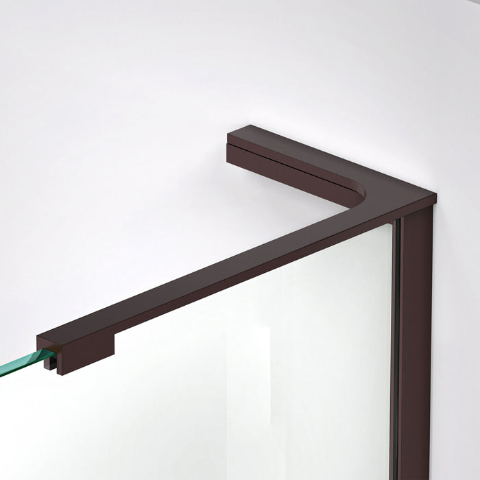 DreamLine D33006572L-06 Unidoor-X 60 1/2-61"W x 72"H Frameless Hinged Shower Door in Oil Rubbed Bronze