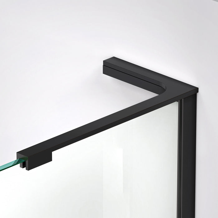 DreamLine D3250672L-09 Unidoor-X 55-55 1/2"W x 72"H Frameless Hinged Shower Door in Satin Black