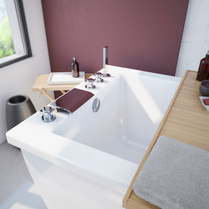 DreamLine BTLV6032WFXXF00 Levantine 60" x 32" Classic Rectangular Freestanding Bathtub in White, 59 Gallons