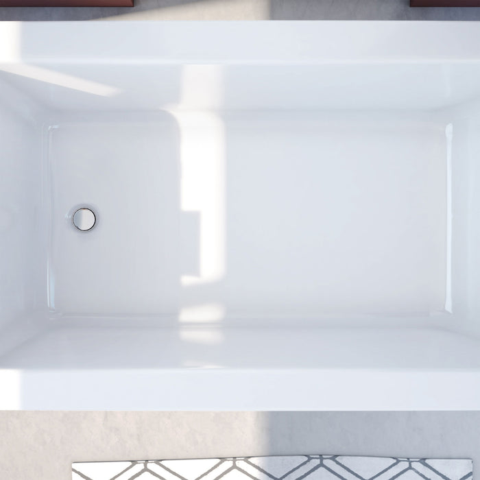 DreamLine BTLV6032WFXXF00 Levantine 60" x 32" Classic Rectangular Freestanding Bathtub in White, 59 Gallons