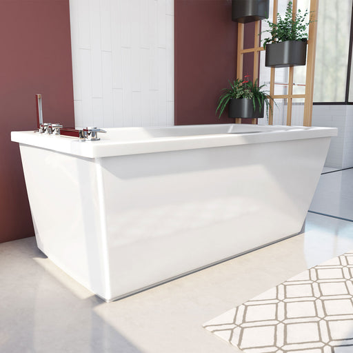 DreamLine BTLV6032WFXXF00 Levantine 60-inch Classic Rectangular Freestanding Bathtub in White