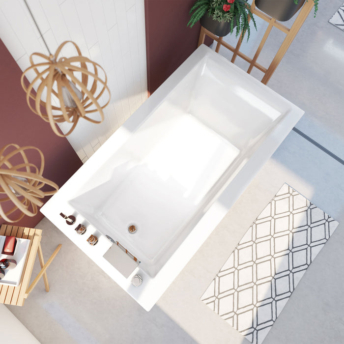DreamLine BTLV6032WFXXF00 Levantine 60" x 32" Classic Rectangular Freestanding Bathtub in White, 59 Gallons