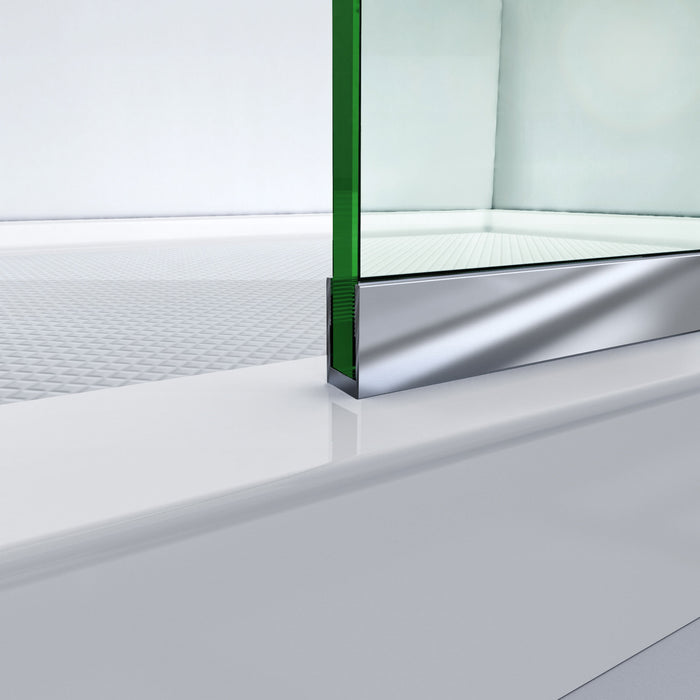 DreamLine SHDR-3234721-04 Linea Single Panel Frameless Shower Screen 34"W x 72"H, Open Entry Design in Brushed Nickel