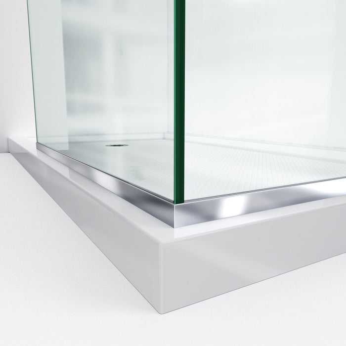 DreamLine SHDR-3234343-09 Linea Two Adjacent Frameless Shower Screens 34"W x 72"H each, Open Entry Design in Satin Black