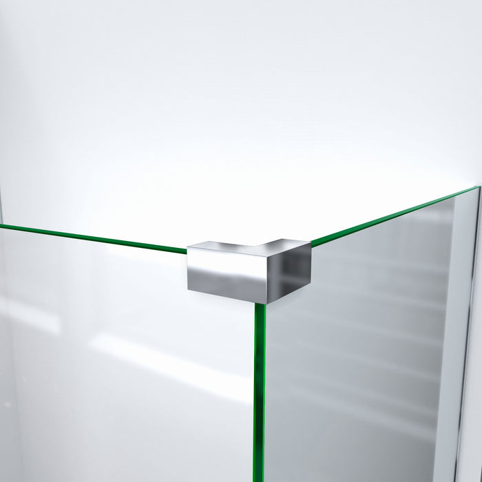 DreamLine SHDR-3230342-09 Linea Two Individual Frameless Shower Screens 34" and 30"W x 72"H, Open Entry Design in Satin Black