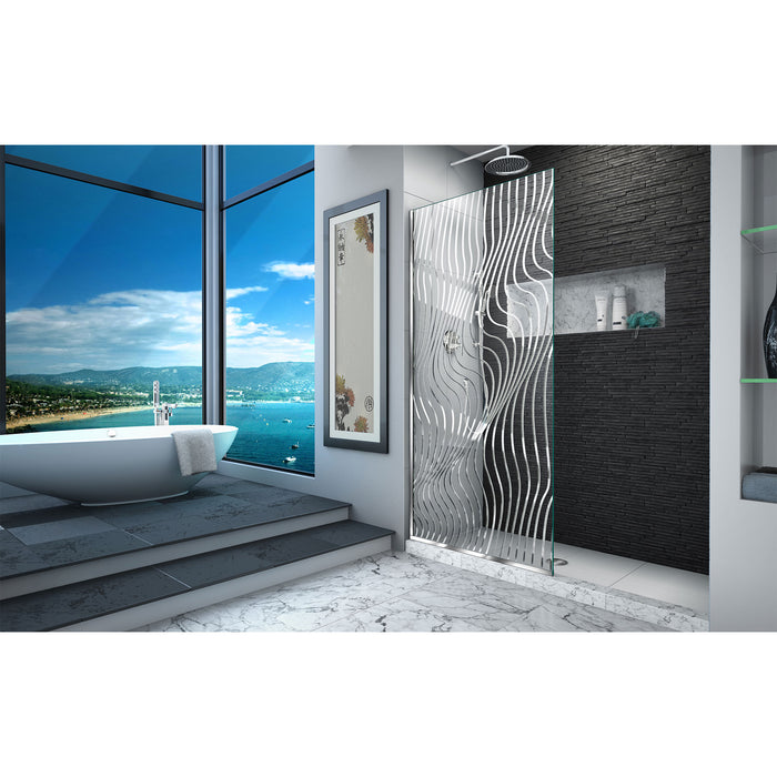 DreamLine D3234721M11-08 Platinum Linea Surf 34"W x 72"H Single Panel Frameless Shower Screen in Polished Stainless Steel