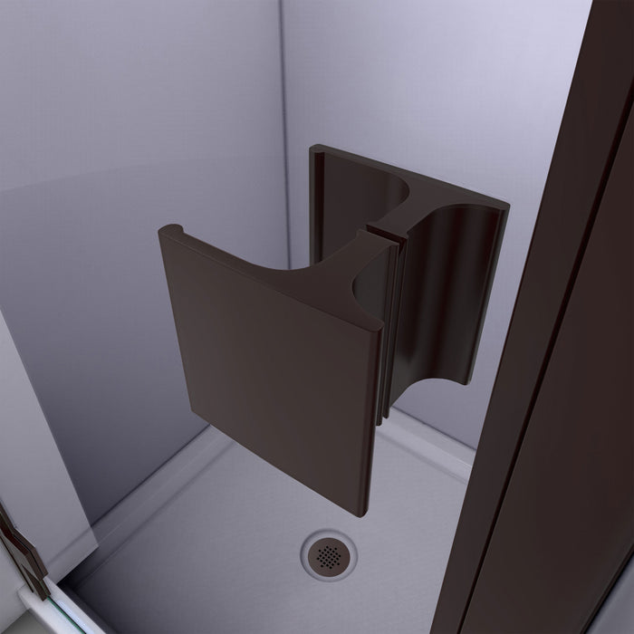 DreamLine DL-533242-06 Lumen 32"D x 42"W x 74 3/4"H Hinged Shower Door in Oil Rubbed Bronze with White Base Kit