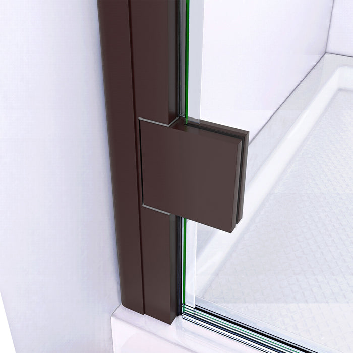 DreamLine DL-533242-06 Lumen 32"D x 42"W x 74 3/4"H Hinged Shower Door in Oil Rubbed Bronze with White Base Kit