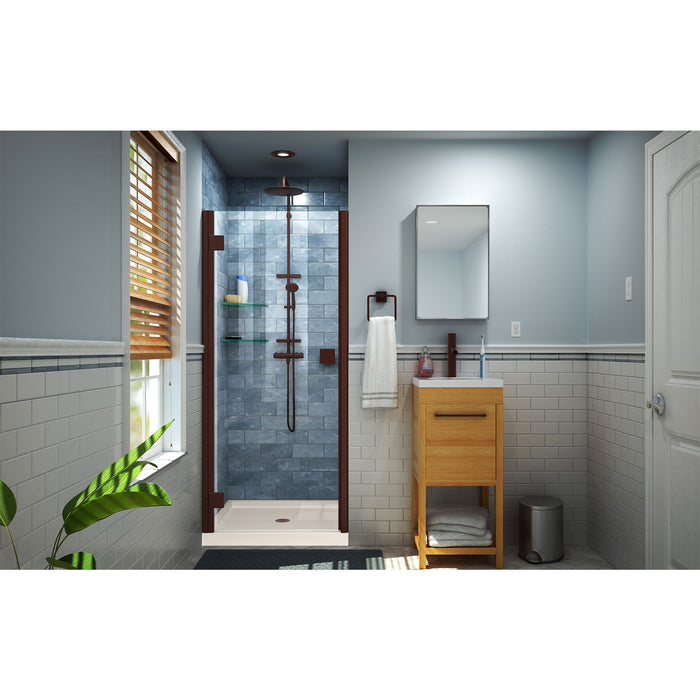 DreamLine DL-534242-22-06 Lumen 42"D x 42"W x 74 3/4"H Hinged Shower Door in Oil Rubbed Bronze with Biscuit Base Kit