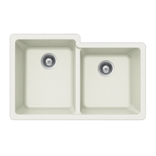 Houzer M-175U CLOUD Quartztone 33" Cloud Granite Composite Undermount 60/40 Double Bowl Kitchen Sink