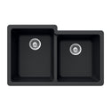Houzer M-175U MIDNITE Quartztone 33" Midnite Granite Composite Undermount 60/40 Double Bowl Kitchen Sink