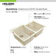 Houzer M-175U SLATE Quartztone 33" Slate Granite Composite Undermount 60/40 Double Bowl Kitchen Sink