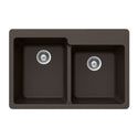 Houzer M-175 MOCHA Quartztone 33" Mocha Granite Composite Drop-in Topmount 60/40 Double Bowl Kitchen Sink