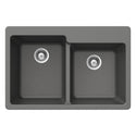 Houzer M-175 SLATE Quartztone 33" Slate Granite Composite Drop-in Topmount 60/40 Double Bowl Kitchen Sink