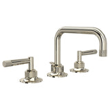 Rohl MB2009LMPN-2 Graceline U-Spout Widespread Bathroom Faucet in Polished Nickel with 2 Lever Handles
