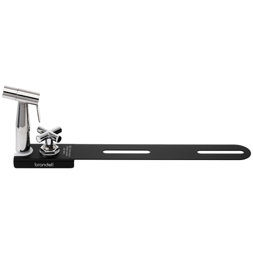Brondell MBH-40-B CleanSpa holster with black mounting plate, chrome shut-off knob, and upright handheld sprayer