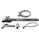 Brondell MBH-40-B angled layout of the black CleanSpa mounting plate, handheld sprayer, valve, and hoses