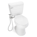 Brondell MBH-40-S toilet fitted with the stainless steel CleanSpa holster and sprayer, angled overhead view
