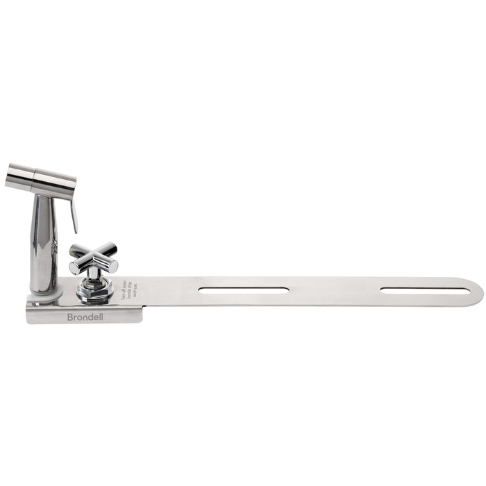 Brondell MBH-40-W CleanSpa white holster with chrome shut-off knob and upright handheld sprayer