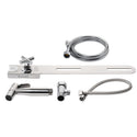 Brondell MBH-40-W white CleanSpa holster kit arranged with handheld sprayer, T-valve, and coiled hoses