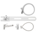 Brondell MBH-40-W overhead layout of the white CleanSpa mounting plate, shut-off knob, sprayer, and fittings
