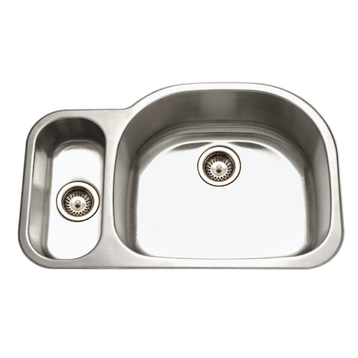 Houzer MG-3209SL-1 Medallion 32" Undermount 80/20 Double Bowl Kitchen Sink